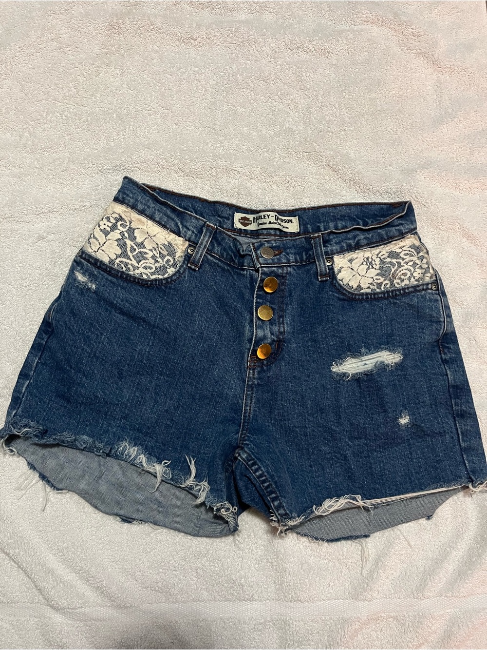 Upcycled Vintage Harley Davidson Shorts